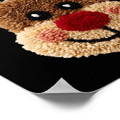 Poster Funny Reindeer Rudolph Crochet Merry Christmas Xma (Coin)