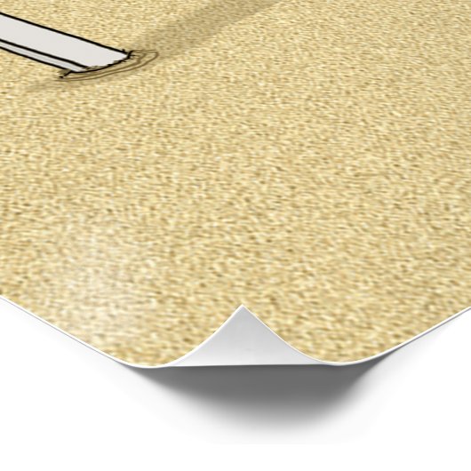 Poster Funny Requin coupable sur la plage (Coin)