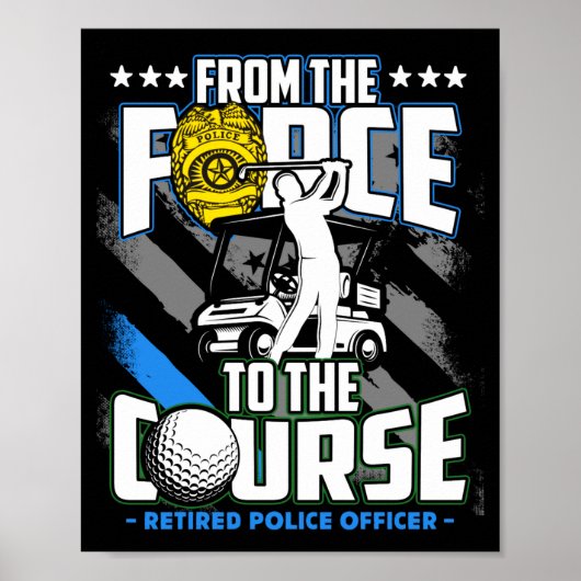 Poster Funny Retired Lice Officer Golf Retirement Gift  (Devant)