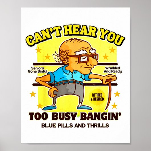 Poster Funny Retirement Bold Inappropriate Funny Gag Gift (Devant)