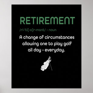 Poster Funny Retirement Golf