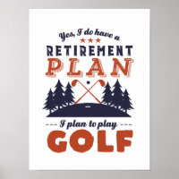 Funny Retraité joueur de golf Plan de retraite Gol