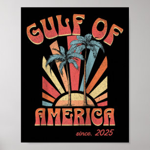 Poster Funny Retro 2025 Grunge Design, Golfe Des Etats-Un
