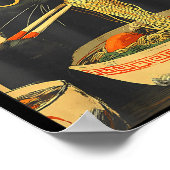 Poster Funny Retro Anime Cat Ramen Japanese Cat Graphic A (Coin)