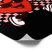 Poster Funny Retro Heart Graphic Basketball Player Kids V (Coin)