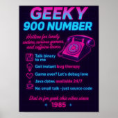 Poster Funny Retro Hotline Wall Art for Coders & Gamers (Devant)