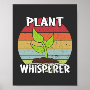 Poster Funny Retro jardinage Plante Whisperer