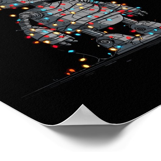 Poster Funny Robot Christmas Graphics Lights Lover Long S (Coin)