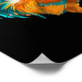 Poster Funny Rooster Chicken Santa Christmas Lights Farme (Coin)