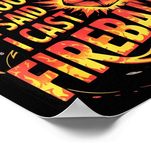 Poster Funny Rpg I Cast Fireball Quote With Wizard Hat An (Coin)