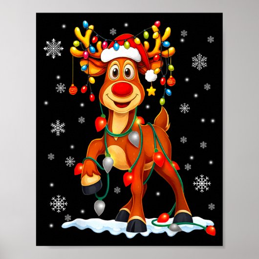 Poster Funny Rudolph Reindeer Pjs Pajamas Christmas Men W (Devant)