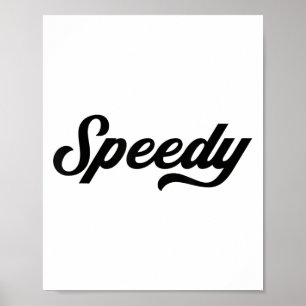Poster Funny Running Cadeaux Speedy, Uni-adultes, Bleu, S