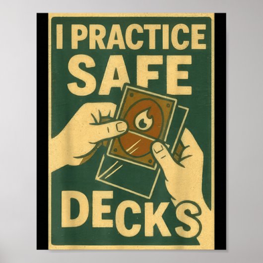 Poster Funny Safe Decks Trading Card Game Pun Humor  (Devant)