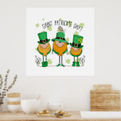 Poster Funny Saint Patrick's Day T-Shirt Irish Shamrock (Cuisine)