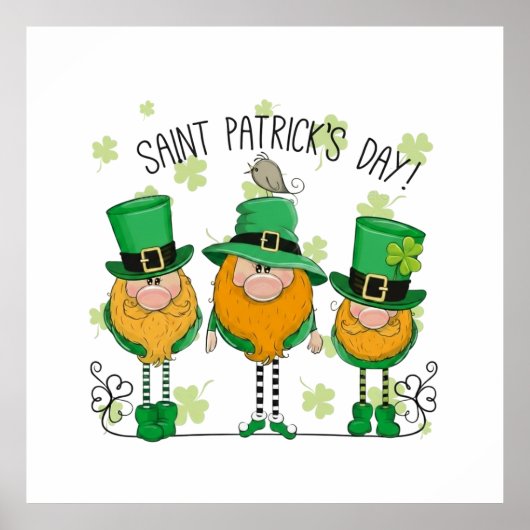 Poster Funny Saint Patrick's Day T-Shirt Irish Shamrock (Devant)