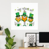 Poster Funny Saint Patrick's Day T-Shirt Irish Shamrock (Bureau à domicile)