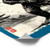 Poster Funny Samurai Bigfoot Japanese Art Graphic Tee Ani (Coin)