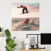 Poster Funny Sand Sea Shell Snowboard Collage (Bureau à domicile)