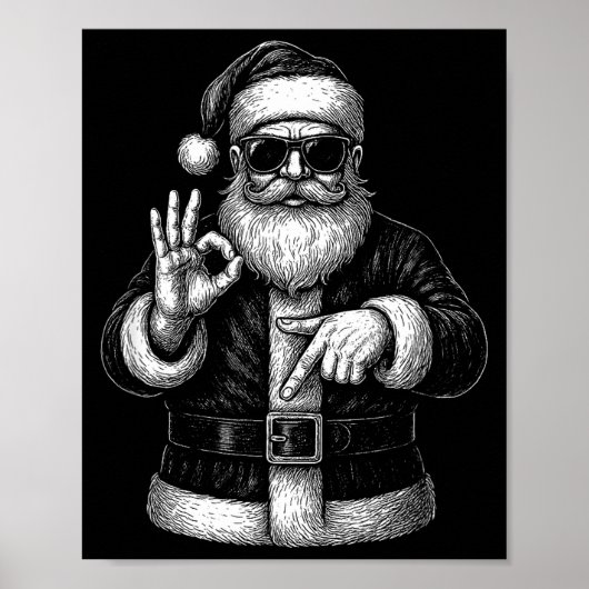Poster Funny Santa 6 7 Meme Design _ Christmas Math Humor (Devant)