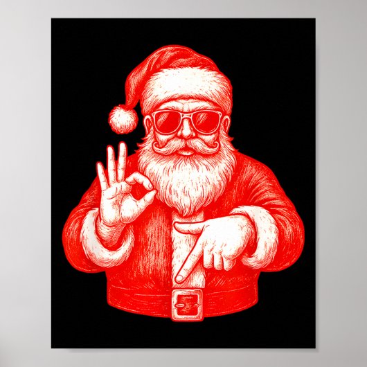 Poster Funny Santa 6 7 Meme Design _ Christmas Math Humor (Devant)