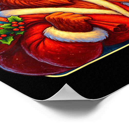 Poster Funny Santa Bigfoot Christmas Sasquatch Xmas Boys (Coin)