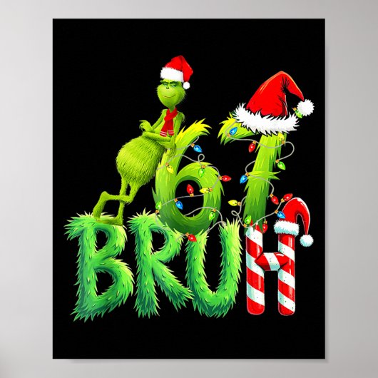 Poster Funny Santa Bruh Christmas Meme 6 Gift Men, Women  (Devant)