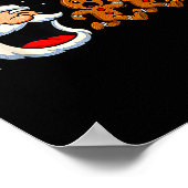 Poster Funny Santa Chasing Gingerbread Christmas Cookie  (Coin)