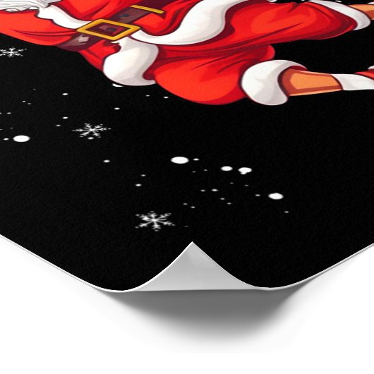 Poster Funny Santa Claus Playing Sketll Merry Christmas B (Coin)