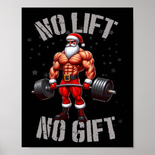 Poster Funny Santa Claus Poids Sans Ascenseur Sans Cadeau