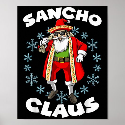 Poster Funny Santa Claus Sancho mexicain Santa Claus Chri (Devant)