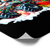 Poster Funny Santa Clause Riding Monster Red Truck Xmas T (Coin)