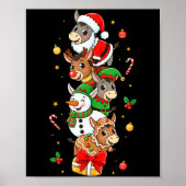 Poster Funny Santa Elf Snowman Christmas Womens Mens Kids (Devant)