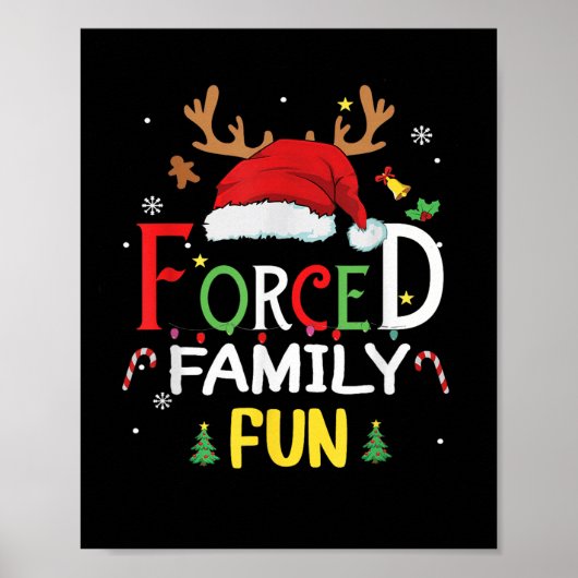 Poster Funny Santa Hat Forcé Famille Amusante Sarcastique (Devant)