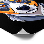 Poster Funny Santa Hat Xmas Pajamas Blue Heeler Dog Chris (Coin)