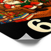 Poster Funny Santa lisant 67 Meme Tee Noël Enseignant (Coin)