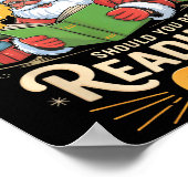 Poster Funny Santa lisant 67 Meme Tee Noël Enseignant (Coin)