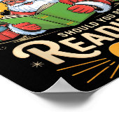 Poster Funny Santa lisant 67 Meme Tee Noël Enseignant (Coin)