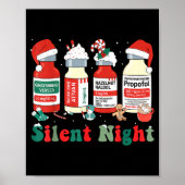 Poster Funny Santa Profol Silent Night Icu Nurses Merry C (Devant)