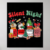 Poster Funny Santa Profol Silent Night Icu Nurses Merry C (Devant)