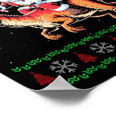 Poster Funny Santa Riding Dinosaur Animal Ugly Christmas  (Coin)