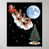 Poster Funny Santa Riding German Shepherd Dog Tree Christ (Devant)