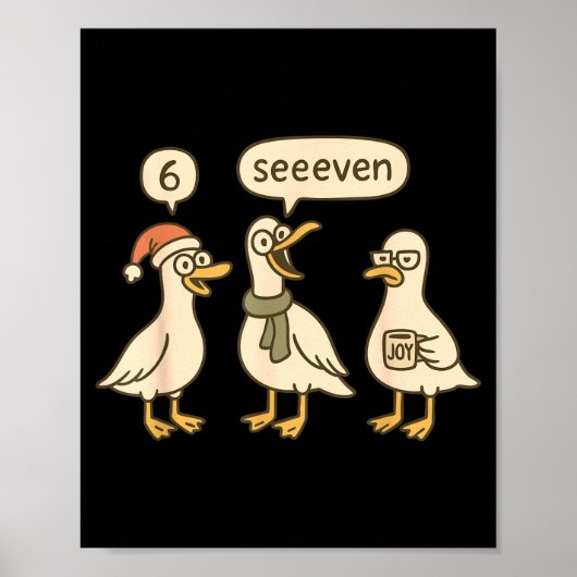 Poster Funny Santa Silly Goose 6 7 Christmas Geese Six Se (Devant)