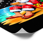 Poster Funny Santa Sungles Drinking Coconut On Beach Chri (Coin)