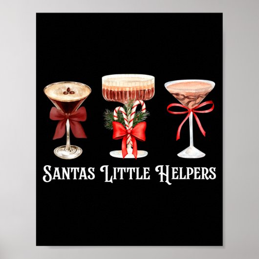 Poster Funny Santa's Little Helper Martini Tail Merry Chr (Devant)