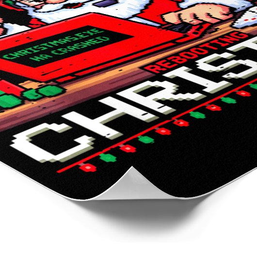 Poster Funny Santa's Tech Suprt Rebooting Christmas Ugly  (Coin)