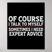 Poster Funny Sarcastic Dad Joke Grandpa Of Course I Talk (Devant)