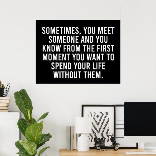 Poster Funny Sarcastic Introvert Humour Dire (Bureau à domicile)
