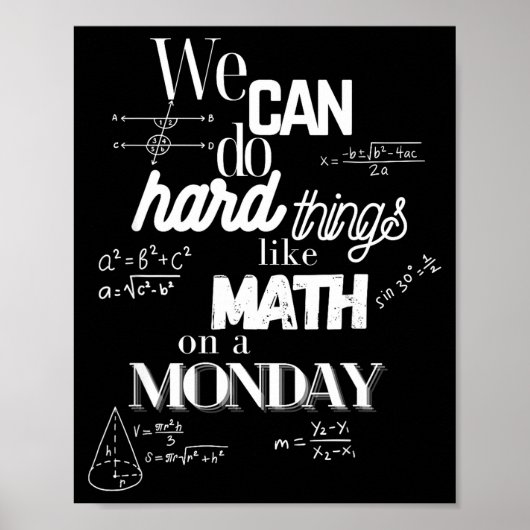 Poster Funny Sarcastic Math Teacher Quote Can (Devant)