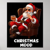Poster Funny Sarcastic Santa Smoking And Drinking “christ (Devant)