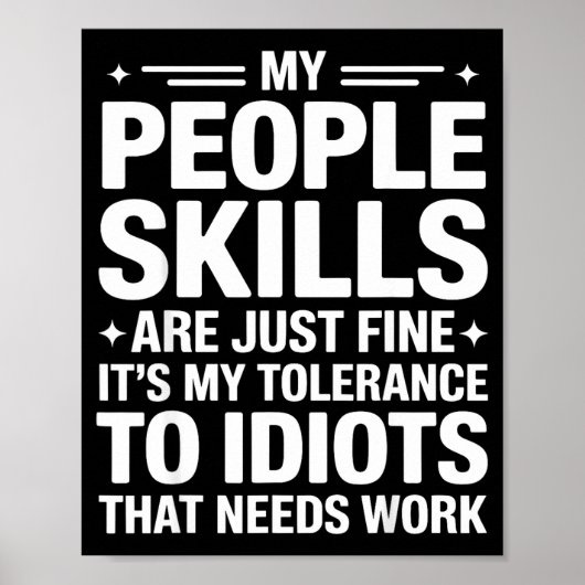 Poster Funny Sarcastic Saying Humor Introvert Workplace A (Devant)